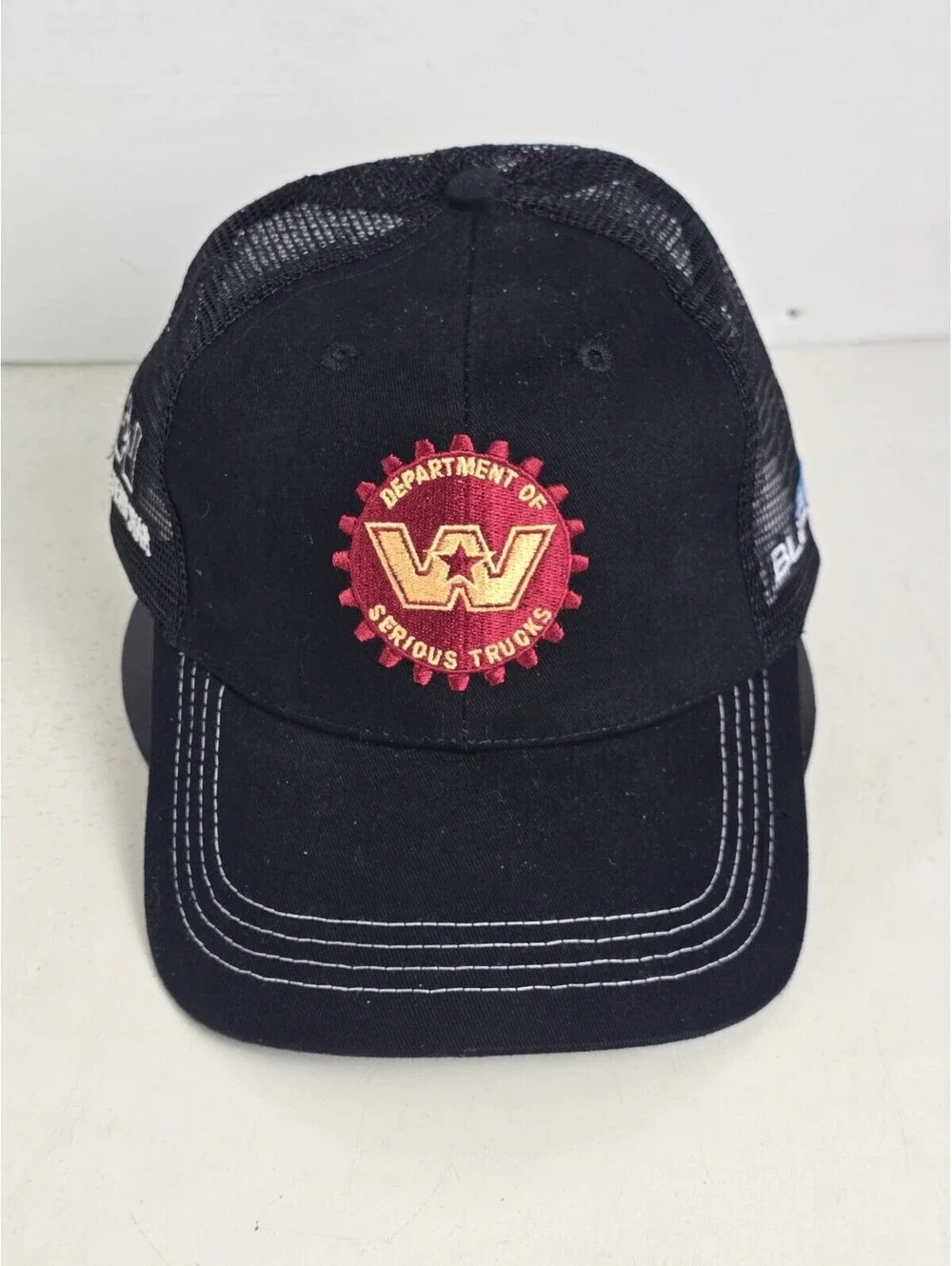 Western Star Trucks Mesh Hat Cap Strapback Black Adjustable Bluetec New